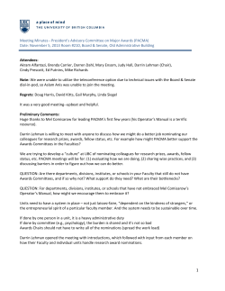 Meeting Minutes - President`s Advisory Committee on Major Awards