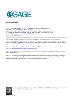 FDR to Clinton, Mueller to ?: A Field Essay on Presidential Approval