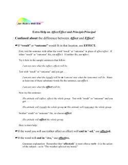 Confusing Pairs Affect-Effect extra help