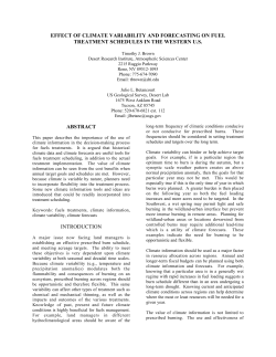 Effect of climate variability and forecasting on fuel