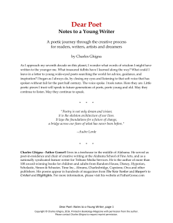 Dear Poet: Notes to a Young Writer
