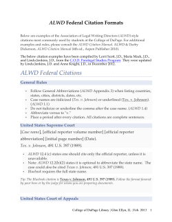 ALWD Federal Citations - College of DuPage Library