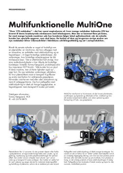 Multione: Multifunctional Mini Articulated Loaders Production