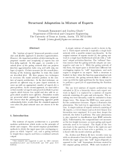 Structural Adaptation in Mixture of Experts