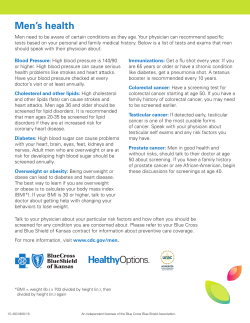 Men`s health - Blue Cross and Blue Shield of Kansas