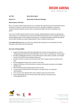 Reservations Agent Reports to