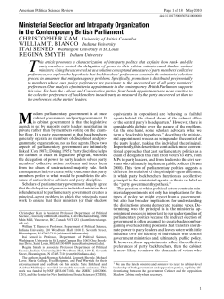 Ministerial Selection and Intraparty Organization in the