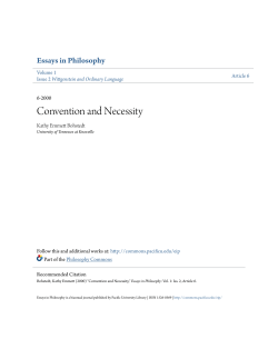 Convention and Necessity