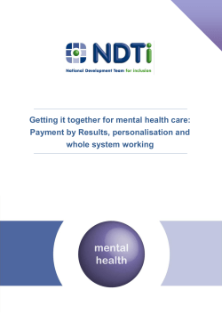 Getting it together for mental health care: Payment by Results
