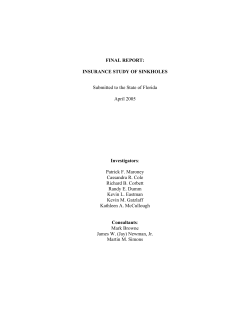 Insurance Study of Sinkholes - Office of Insurance Regulation
