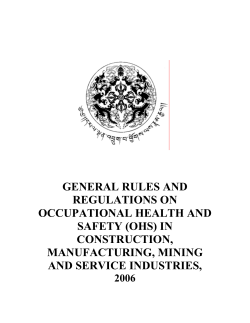 General Rules and Regulations on Occupational Health and Safety