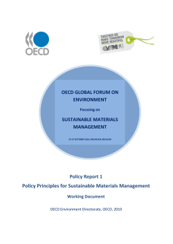Policy Principles for Sustainable Materials Management