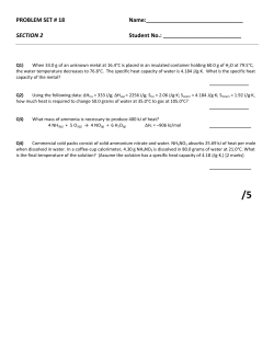PROBLEM SET # 18 Name: SECTION 2 Student No.