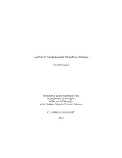 God Wills It: Presidents and the Political Use of Religion