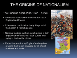 THE ORIGINS OF NATIONALISM