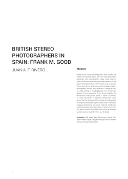 BRITISH STeReo pHoTogRapHeRS IN SpaIN: FRaNK M. gooD