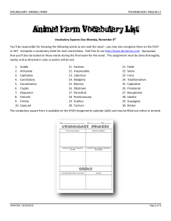 Animal Farm Vocabulary List