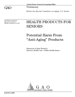 GAO HEALTH PRODUCTS FOR SENIORS Potential