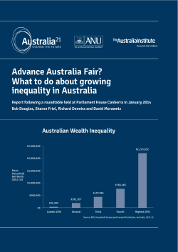Advance Australia Fair? What to do about growing inequality in