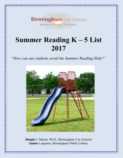 Summer Reading List - Birmingham City Schools