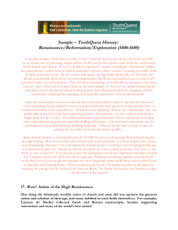 Sample – TruthQuest History: Renaissance/Reformation/Exploration