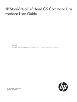 HP StoreVirtual LeftHand OS Command Line Interface User Guide