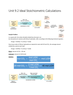 Unit 9.2 Ideal Stoichiometric Calculations