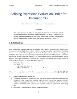 Refining Expression Evaluation Order for Idiomatic C++ - open-std