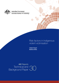 Risk factors in Indigenous victimisation
