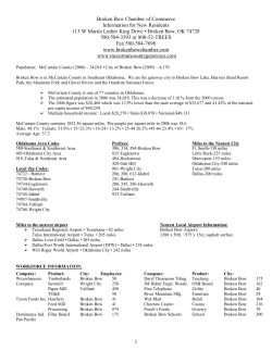 Broken Bow Chamber of Commerce Information for New Residents