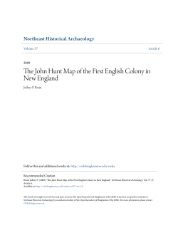 The John Hunt Map of the First English Colony in New