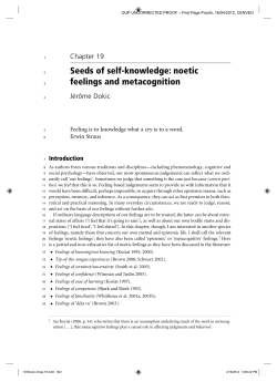 Seeds of self-knowledge: noetic feelings and metacognition