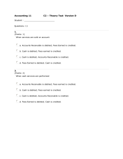 Accounting 11 C2 &ndash; Theory Test Version D