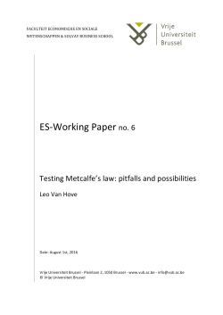 Van Hove, L. (2016) Testing Metcalfe`s Law: Pitfalls - research