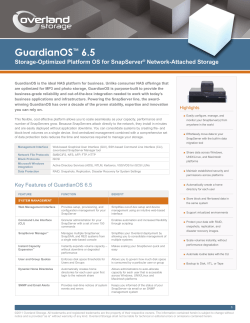 GuardianOS&trade; 6.5 - Overland Storage