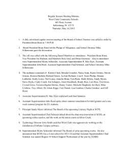 May 14, 2015 - West Clark Community Schools