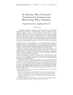 Au Revoir, Will Contests - Scholarly Commons @ UNLV Law