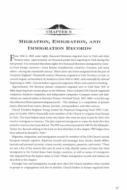 MIGRATION, EMIGRATION, AND IMMIGRATION RECORDS