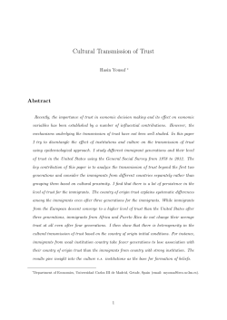 Cultural Transmission of Trust