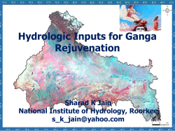 Scientific inputs for Ganga rejuvenation