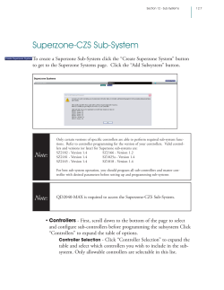 Superzone-CZS Sub-System