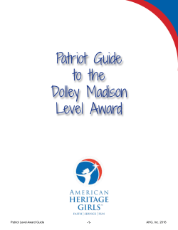 Patriot Guide to the Dolley Madison Level Award