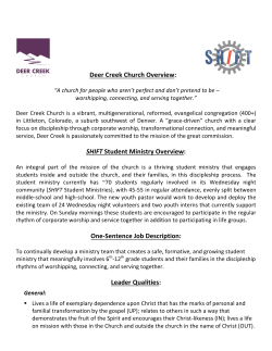 Deer Creek Church Overview: SHIFT Student Ministry Overview