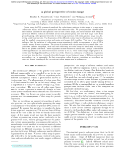 A global perspective of codon usage
