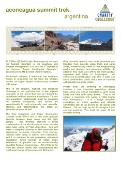 Aconcagua Summit Trek Itinerary