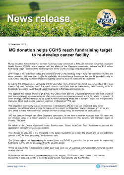 MG donation helps CGHS reach fundraising