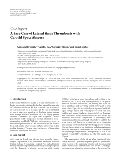 Case Report A Rare Case of Lateral Sinus Thrombosis