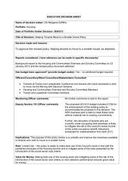 Helping Tenants Move to a Smaller Home Policy