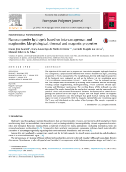 Nanocomposite hydrogels based on iota