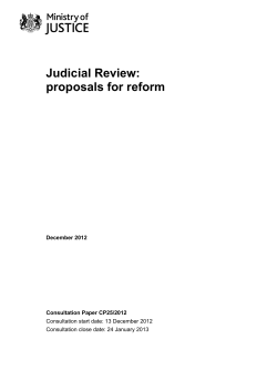 Judicial Review: proposals for reform